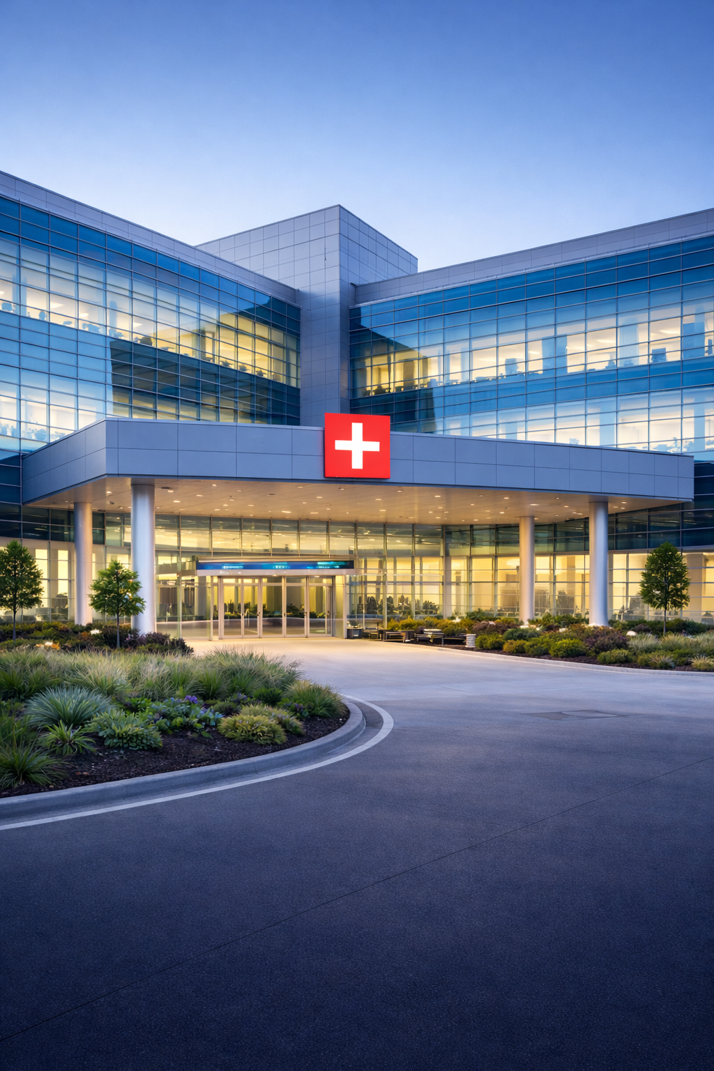 Modern hospital exterior